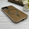 قاب گوشی iPhone 15 آیفون سوزنی لاکچری مگ سیف دار دور کرومی اورجینال NEW CASE قهوه ای کد 125049