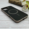 قاب گوشی iPhone 16 Pro Max آیفون سوزنی لاکچری مگ سیف دار دور کرومی اورجینال NEW CASE مشکی کد 125054