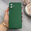 قاب گوشی Galaxy A07 سامسونگ کربن Puloka سیلیکونی ژله ای محافظ لنز دار سبز کد 125303