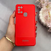 قاب گوشی Galaxy A21S سامسونگ کربن Puloka سیلیکونی ژله ای محافظ لنز دار قرمز کد 125315