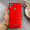 قاب گوشی Galaxy A11 - M11 سامسونگ کربن Puloka سیلیکونی ژله ای محافظ لنز دار قرمز کد 125342