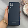 قاب گوشی Galaxy A12 - M12 سامسونگ کربن Puloka سیلیکونی ژله ای محافظ لنز دار سرمه ای کد 125349