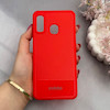 قاب گوشی Galaxy A20 - Galaxy A30 سامسونگ کربن Puloka سیلیکونی ژله ای محافظ لنز دار قرمز کد 125356