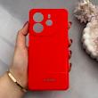 قاب گوشی Redmi Note 14 4G شیائومی کربن Puloka سیلیکونی ژله ای محافظ لنز دار قرمز کد 125391