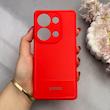 قاب گوشی Redmi Note 13 Pro 4G - Poco M6 Pro 4G شیائومی کربن Puloka سیلیکونی ژله ای محافظ لنز دار قرمز کد 125402