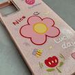 قاب گوشی Galaxy A06 سامسونگ اکلیلی شاین Flower سخت بنددار کنفی گل صورتی کد 125408