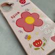 قاب گوشی Galaxy A07 سامسونگ اکلیلی شاین Flower سخت بنددار کنفی گل صورتی کد 125409