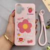 قاب گوشی Galaxy A07 سامسونگ اکلیلی شاین Flower سخت بنددار کنفی گل صورتی کد 125409
