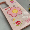 قاب گوشی Galaxy A16 سامسونگ اکلیلی شاین Flower سخت بنددار کنفی گل صورتی کد 125416