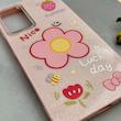 قاب گوشی Galaxy A16 سامسونگ اکلیلی شاین Flower سخت بنددار کنفی گل صورتی کد 125416