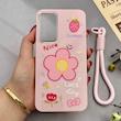 قاب گوشی Galaxy A16 سامسونگ اکلیلی شاین Flower سخت بنددار کنفی گل صورتی کد 125416