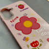 قاب گوشی Galaxy A17 سامسونگ اکلیلی شاین Flower سخت بنددار کنفی گل صورتی کد 125417