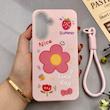 قاب گوشی Galaxy A17 سامسونگ اکلیلی شاین Flower سخت بنددار کنفی گل صورتی کد 125417