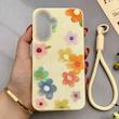 قاب گوشی Galaxy A17 سامسونگ اکلیلی شاین Flower سخت بنددار کنفی گل زرد کد 125418