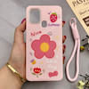 قاب گوشی Galaxy A21S سامسونگ اکلیلی شاین Flower سخت بنددار کنفی گل صورتی کد 125420