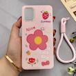 قاب گوشی Galaxy A51 سامسونگ اکلیلی شاین Flower سخت بنددار کنفی گل صورتی کد 125430