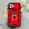 قاب گوشی iPhone 12 Pro آیفون طرح ضد ضربه بتمن فول ژله ای هولدر دار محافظ لنز دار کشویی پنجره ای قرمز کد 97932