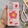 قاب گوشی Galaxy A53 سامسونگ اکلیلی شاین Flower سخت بنددار کنفی گل صورتی کد 125433