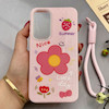 قاب گوشی Galaxy A55 سامسونگ اکلیلی شاین Flower سخت بنددار کنفی گل صورتی کد 125437