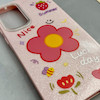 قاب گوشی Galaxy A55 سامسونگ اکلیلی شاین Flower سخت بنددار کنفی گل صورتی کد 125437