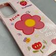 قاب گوشی Galaxy A55 سامسونگ اکلیلی شاین Flower سخت بنددار کنفی گل صورتی کد 125437