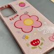 قاب گوشی Galaxy A56 سامسونگ اکلیلی شاین Flower سخت بنددار کنفی گل صورتی کد 125438