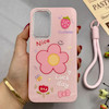 قاب گوشی Galaxy A56 سامسونگ اکلیلی شاین Flower سخت بنددار کنفی گل صورتی کد 125438