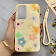 قاب گوشی Galaxy A56 سامسونگ اکلیلی شاین Flower سخت بنددار کنفی گل زرد کد 125439