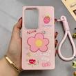 قاب گوشی Galaxy S25 Ultra سامسونگ اکلیلی شاین Flower سخت بنددار کنفی گل صورتی کد 125461