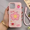 قاب گوشی iPhone 12 Pro Max آیفون اکلیلی شاین Flower سخت بنددار کنفی گل صورتی کد 125465
