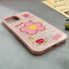 قاب گوشی iPhone 12 Pro Max آیفون اکلیلی شاین Flower سخت بنددار کنفی گل صورتی کد 125465