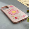 قاب گوشی iPhone 13 Pro Max آیفون اکلیلی شاین Flower سخت بنددار کنفی گل صورتی کد 125466