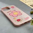 قاب گوشی iPhone 13 Pro Max آیفون اکلیلی شاین Flower سخت بنددار کنفی گل صورتی کد 125466