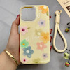قاب گوشی iPhone 13 Pro Max آیفون اکلیلی شاین Flower سخت بنددار کنفی گل زرد کد 125467