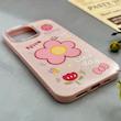 قاب گوشی iPhone 14 Pro Max آیفون اکلیلی شاین Flower سخت بنددار کنفی گل صورتی کد 125469