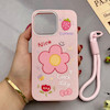 قاب گوشی iPhone 15 Pro Max آیفون اکلیلی شاین Flower سخت بنددار کنفی گل صورتی کد 125470