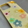 قاب گوشی iPhone 15 Pro Max آیفون اکلیلی شاین Flower سخت بنددار کنفی گل زرد کد 125471