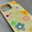 قاب گوشی iPhone 15 Pro Max آیفون اکلیلی شاین Flower سخت بنددار کنفی گل زرد کد 125471