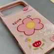 قاب گوشی iPhone 17 Pro Max آیفون اکلیلی شاین Flower سخت بنددار کنفی گل صورتی کد 125474