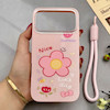 قاب گوشی iPhone 17 Pro Max آیفون اکلیلی شاین Flower سخت بنددار کنفی گل صورتی کد 125474