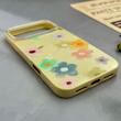 قاب گوشی iPhone 17 Pro Max آیفون اکلیلی شاین Flower سخت بنددار کنفی گل زرد کد 125475