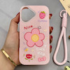 قاب گوشی iPhone 17 آیفون اکلیلی شاین Flower سخت بنددار کنفی گل صورتی کد 125477