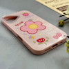 قاب گوشی iPhone 16 آیفون اکلیلی شاین Flower سخت بنددار کنفی گل صورتی کد 125478