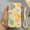 قاب گوشی iPhone 16 آیفون اکلیلی شاین Flower سخت بنددار کنفی گل زرد کد 125479