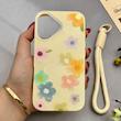 قاب گوشی iPhone 16 آیفون اکلیلی شاین Flower سخت بنددار کنفی گل زرد کد 125479
