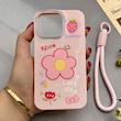 قاب گوشی iPhone 13 Pro آیفون اکلیلی شاین Flower سخت بنددار کنفی گل صورتی کد 125481