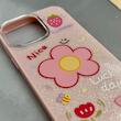 قاب گوشی iPhone 13 Pro آیفون اکلیلی شاین Flower سخت بنددار کنفی گل صورتی کد 125481