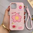 قاب گوشی iPhone 13 - iPhone 14 آیفون اکلیلی شاین Flower سخت بنددار کنفی گل صورتی کد 125482