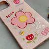 قاب گوشی iPhone 13 - iPhone 14 آیفون اکلیلی شاین Flower سخت بنددار کنفی گل صورتی کد 125482