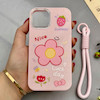 قاب گوشی iPhone 12 - iPhone 12 Pro آیفون اکلیلی شاین Flower سخت بنددار کنفی گل صورتی کد 125485